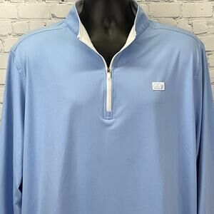 Good Good Quarter 1/4 Q Zip Shirt Golfer Golfing Long Sleeve Blue 3XL 3XLarge